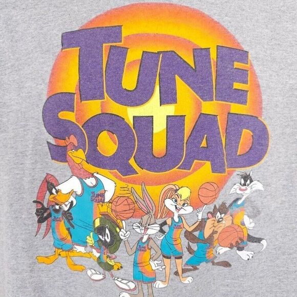 Looney Tunes T Shirt Mens Size Large Gray Tune Squad Bugs Bunny Marvin Martian - Picture 3 of 6